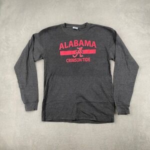 Alabama Crimson Tide Mens Large Gray Long Sleeve Waffle Knit Thermal Shirt NCAA